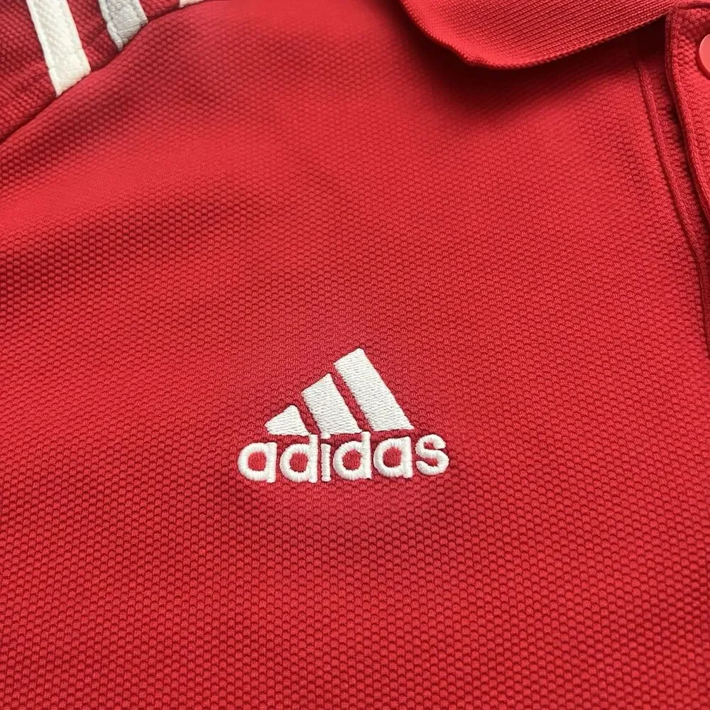 Adidas Arkansas Razorbacks Mens Red ClimaCool Short Sleeve Polo Shirt M